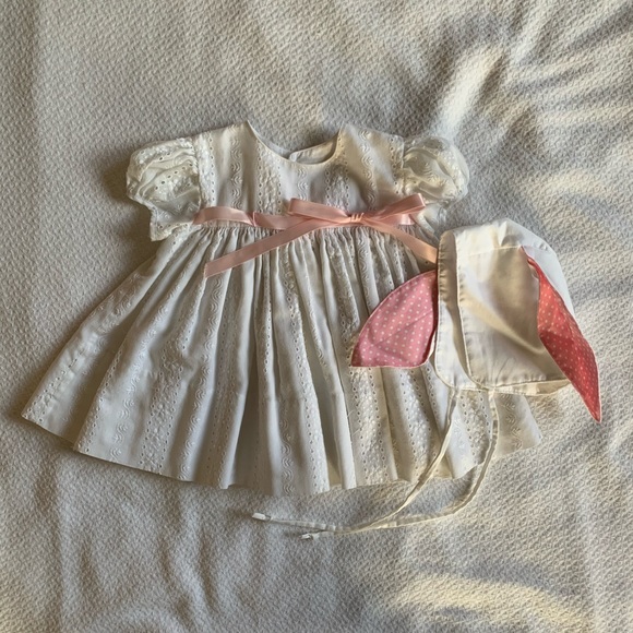 Other - Vintage Dress & Handmade Bonnet, Size 6-12 Months.
